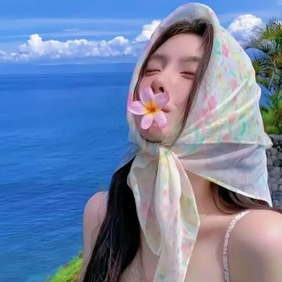蓝天花朵